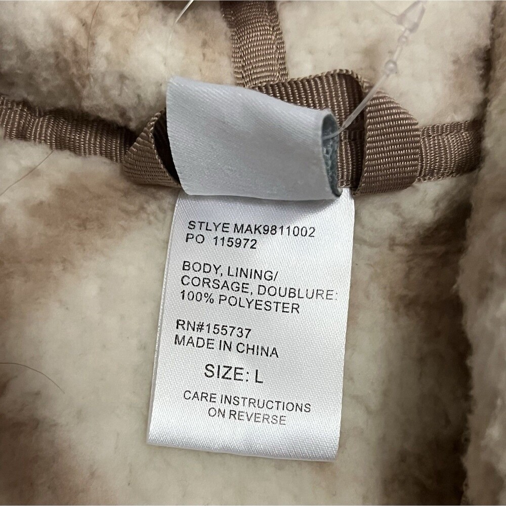 CINCH 1/2 Zip Cream Tan Sherpa Pullover Hoodie Southwest Aztec Soft Fluffy L NWT - Picture 5 of 6